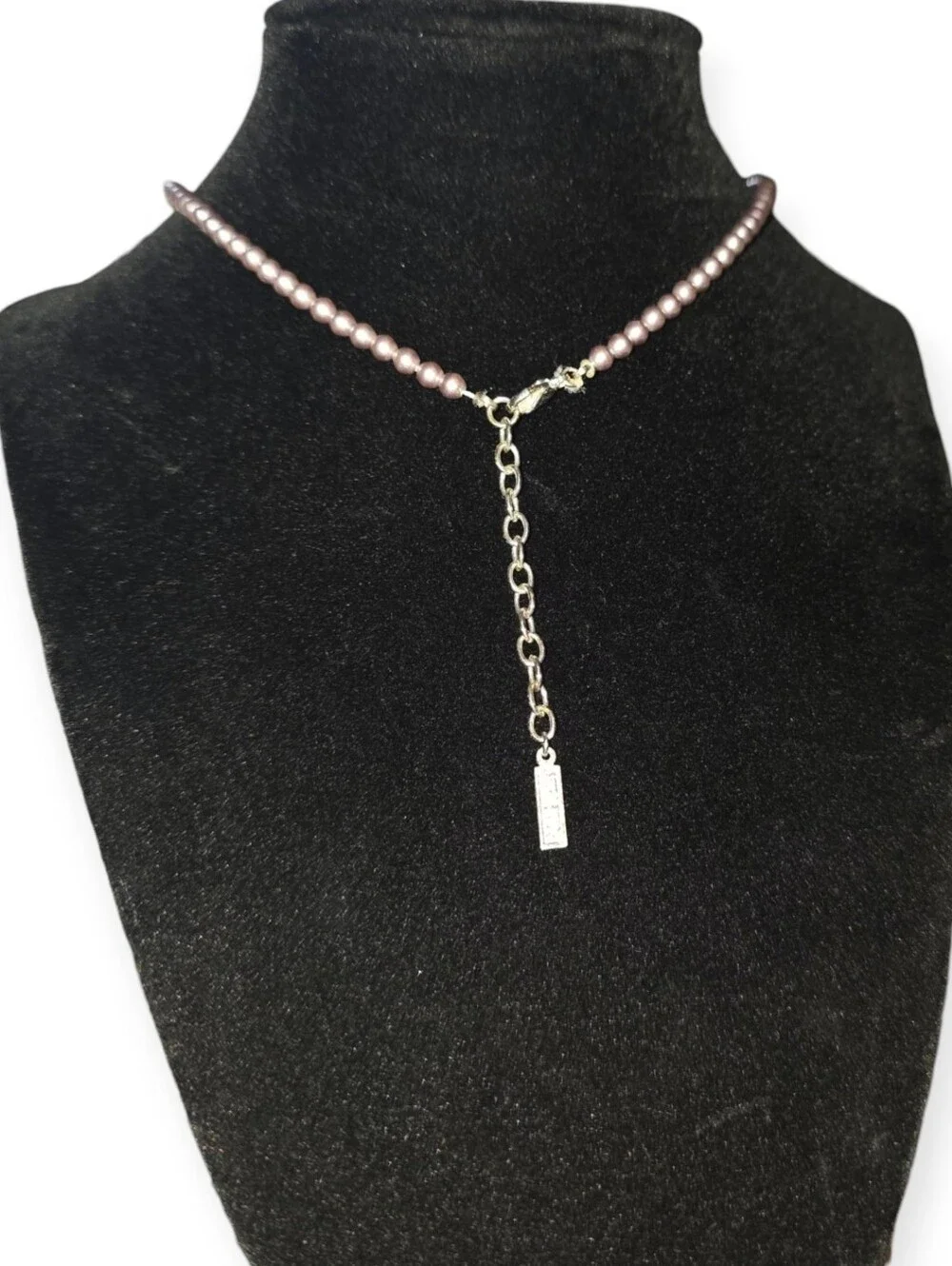Napier Light Purple Faux Pearl Rhinestone Necklace 16+2